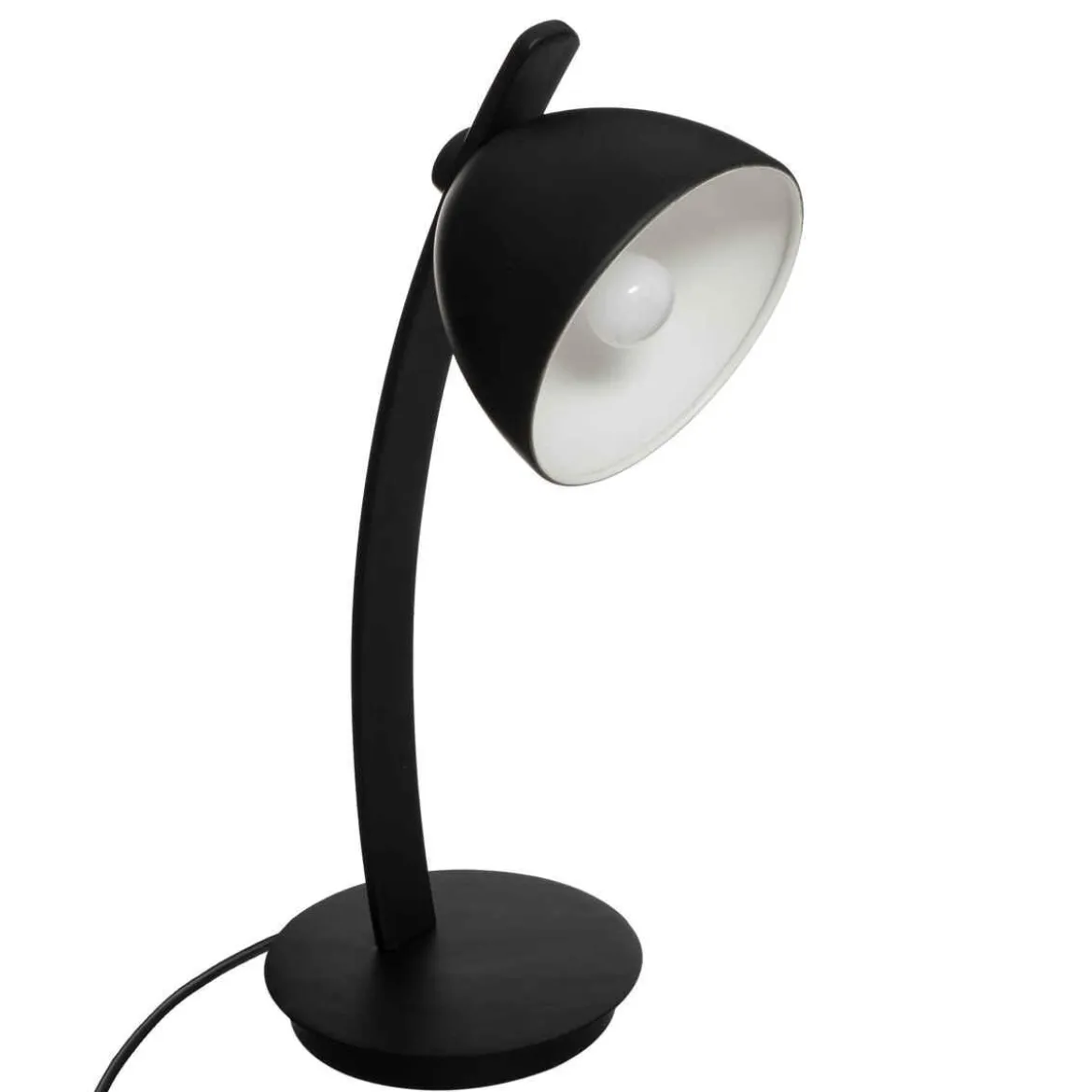 LAMPE ARC COURBE METAL NOIR H.52CM