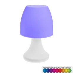 LAMPE BLANC LED MULTICOLORE DOKK H.19.5CM
