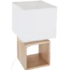 LAMPE BOIS CARRE H.32CM