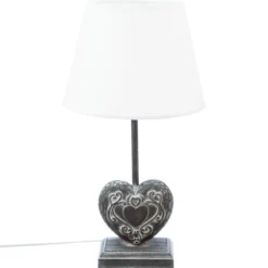LAMPE BOIS COEUR H.49CM
