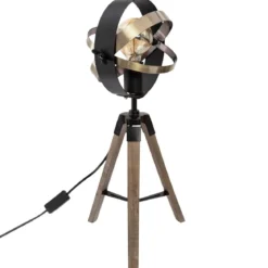 LAMPE BOIS ET METAL FIBI H.54CM