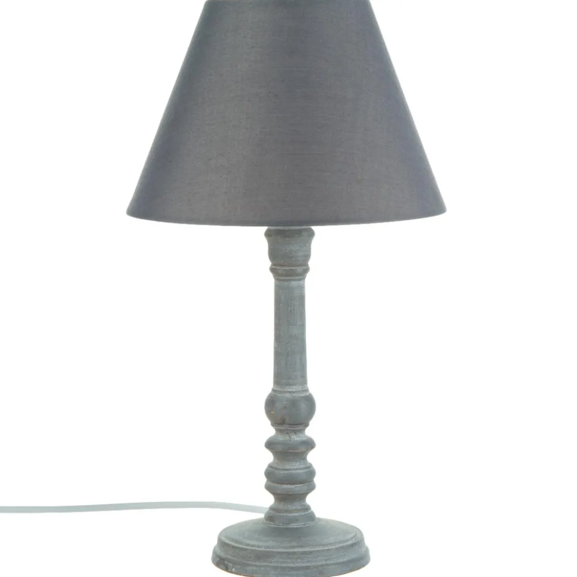 LAMPE BOIS GRIS LEO H.36CM