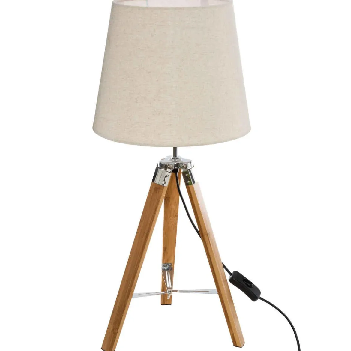 LAMPE BOIS TREPIED RUNO BAMBOU H.58CM