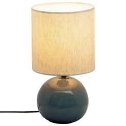 LAMPE BOULE GAIA GRIS GLZD H.26.5CM