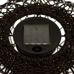 LAMPE BOULE SOLAIRE NATUREL NOIR PENY D.31CM