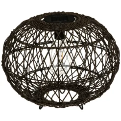 LAMPE BOULE SOLAIRE NATUREL NOIR PENY D.31CM