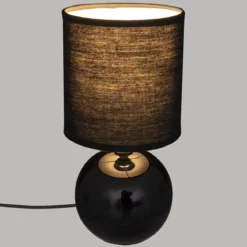 LAMPE BOULE TIMEO NOIR H.25CM