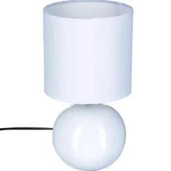 LAMPE CERAMIQUE BOULE BLANC H.25CM