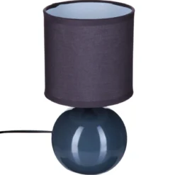 LAMPE CERAMIQUE BOULE GRIS H.25CM