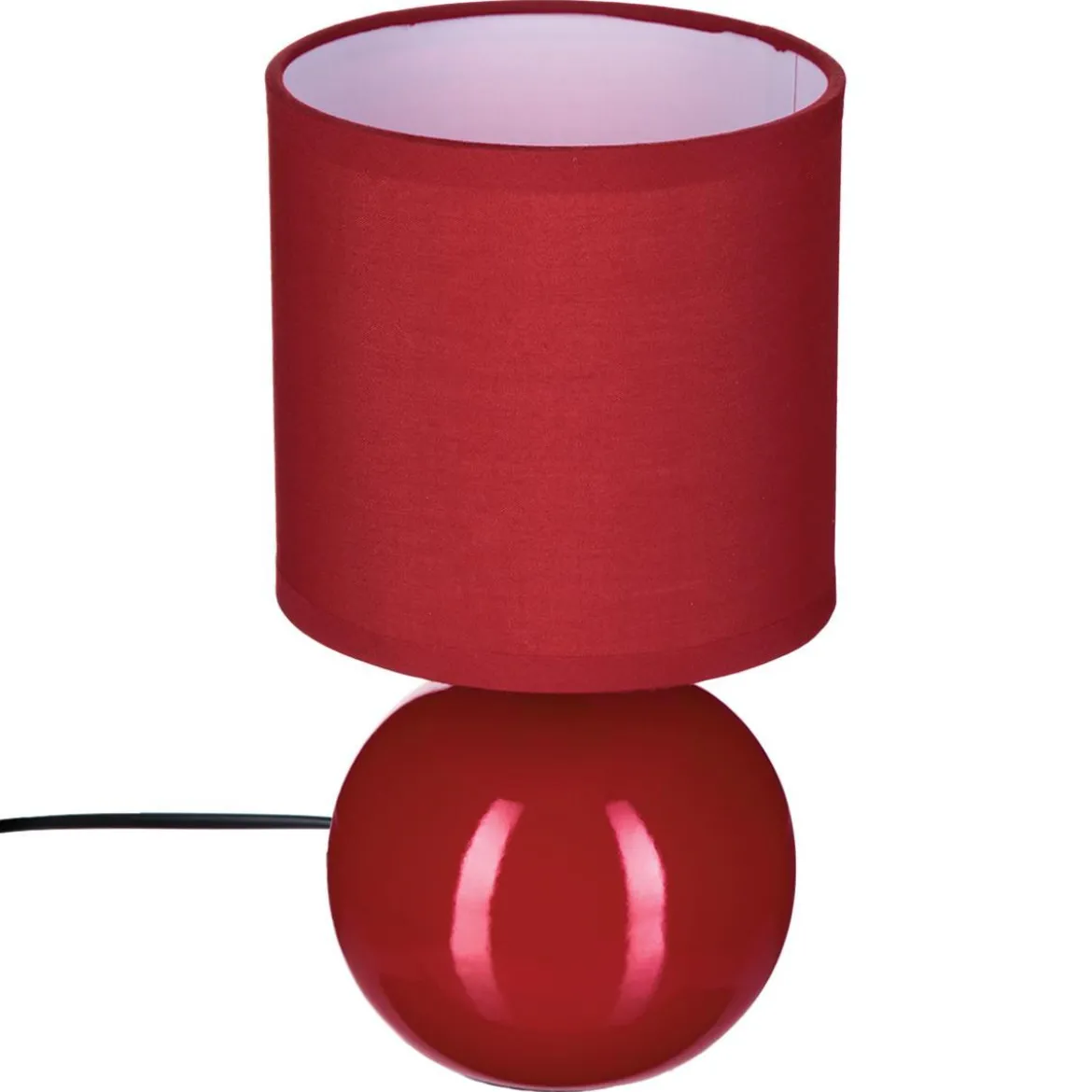 LAMPE CERAMIQUE BOULE ROUGE H.25CM