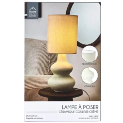 LAMPE CERAMIQUE CREME H.50CM
