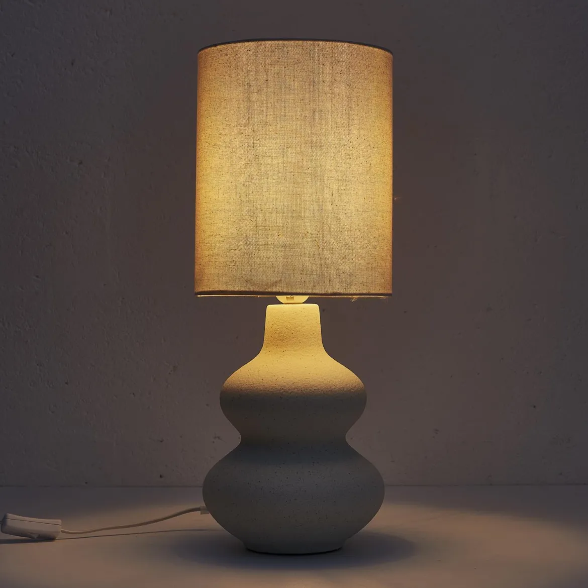 LAMPE CERAMIQUE CREME H.50CM