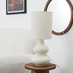 LAMPE CERAMIQUE CREME H.50CM