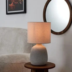 LAMPE CERAMIQUE EMBOSSEE H.40CM
