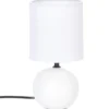 LAMPE CERAMIQUE MAT BOULE BLANC H.25CM