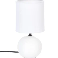 LAMPE CERAMIQUE MAT BOULE BLANC H.25CM