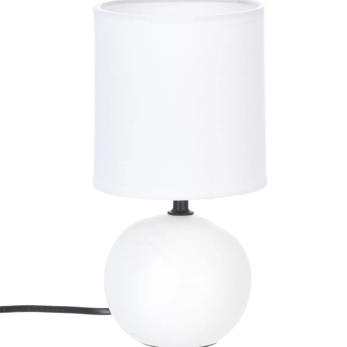 LAMPE CERAMIQUE MAT BOULE BLANC H.25CM