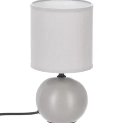 LAMPE CERAMIQUE MAT BOULE GRIS H.25CM