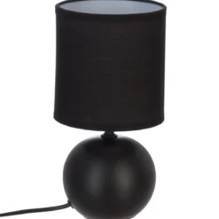 LAMPE CERAMIQUE MAT BOULE NOIR H.25CM