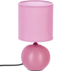 LAMPE CERAMIQUE MAT BOULE ROSE H.25CM