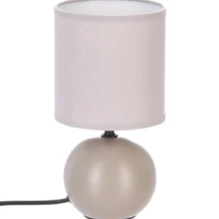 LAMPE CERAMIQUE MAT BOULE TAUPE H.25CM