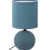 LAMPE CERAMIQUE STRIE BOULE BLEU H.25CM