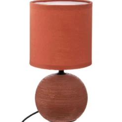 LAMPE CERAMIQUE STRIE BOULE TERRACOTTA H.25CM