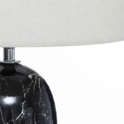 LAMPE CYLINDRE CERAMIQUE MAPU NOIR BLANC H.48CM