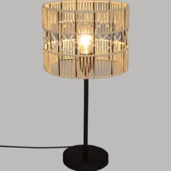 LAMPE DROITE COSY NOIRR NATUREL H.47CM