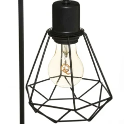 LAMPE DROITE FLAVE NOIR H.46CM