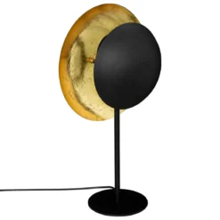 LAMPE DROITE METAL ESTEE NOIR DORE H.57CM