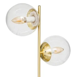 LAMPE DROITE VERRE COL DORE H.50CM