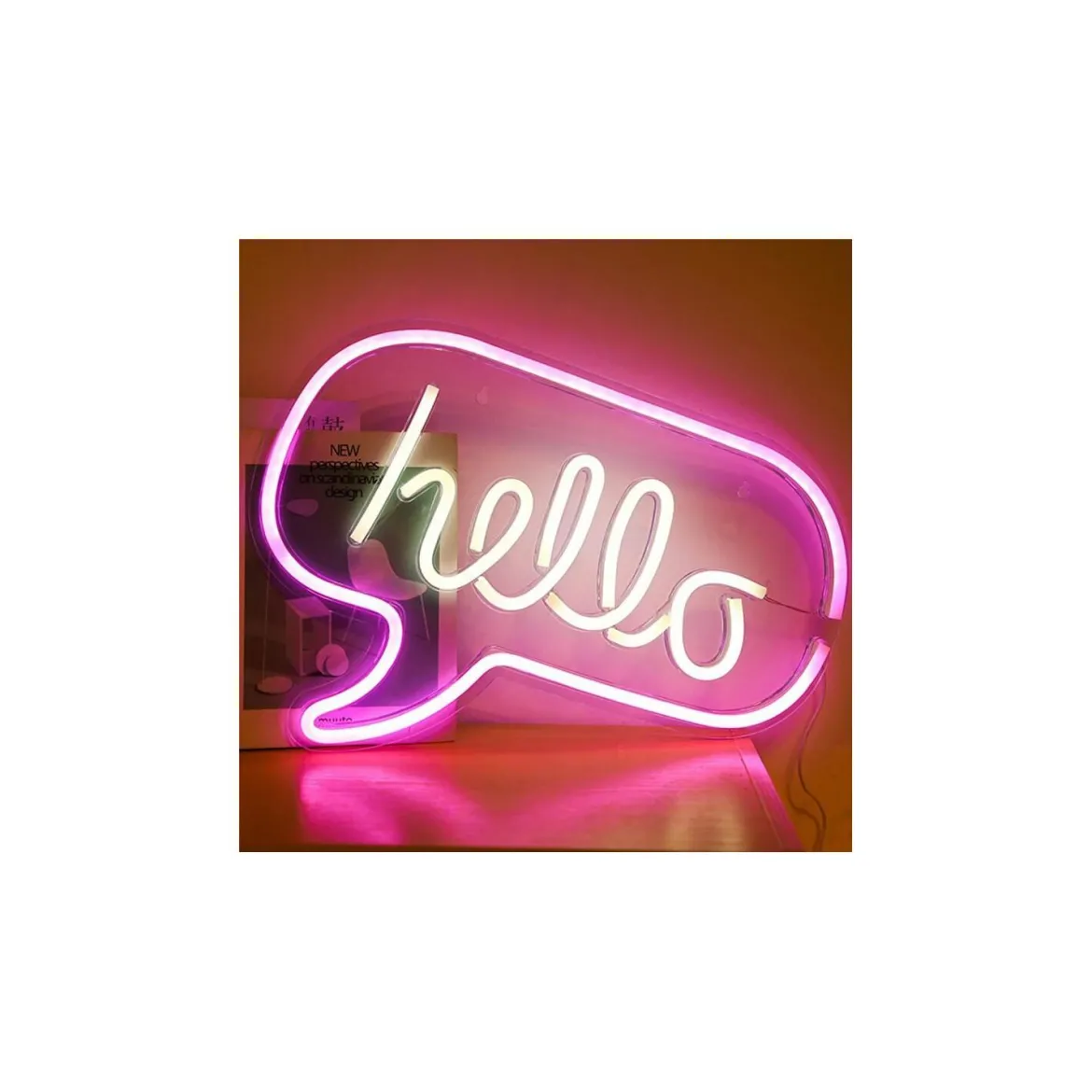 LAMPE HELLO ACRYLIQUE USB