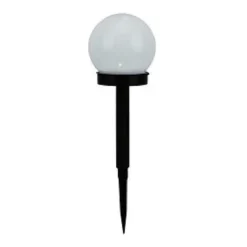 LAMPE 1 LED BLANC SOLAIRE BOULE PLASTIQUE