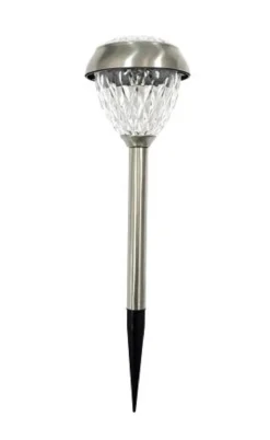 LAMPE 2 LED BLANC SOLAIRE INOX H.36CM