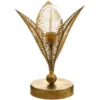 LAMPE LED FEUILLE METAL DORE H.24.5CM