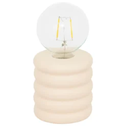 LAMPE LED PERRY CERAMIQUE BEIGE H.18CM