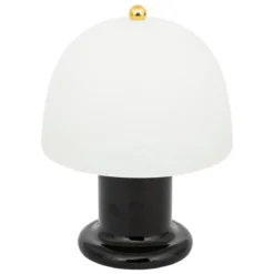 LAMPE LED RICK VERRE NOIR H.21CM