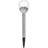 LAMPE 1 LED SOLAIRE INOX VERRE CRAQUELE H.38CM