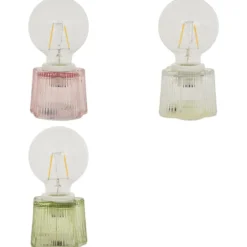 LAMPE LED VERRE FLEUR H.16CM