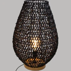 LAMPE METAL ET PAPIER ETEL NOIR H.55CM