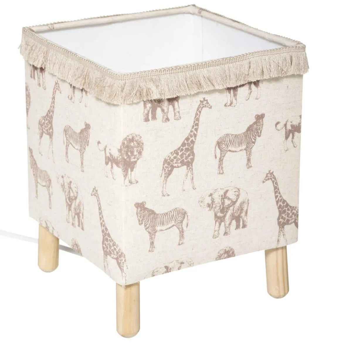 LAMPE 4 PIEDS BOIS SAVANE