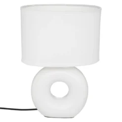 LAMPE RONDE BARU CERAMIQUE BLANC MAT H.25CM