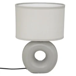 LAMPE RONDE BARU CERAMIQUE TAUPE MAT H.25CM