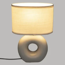 LAMPE RONDE BARU CERAMIQUE TAUPE MAT H.25CM