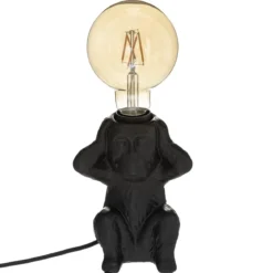LAMPE SOCLE CERAMIQUE SINGEASS NOIR H.17CM