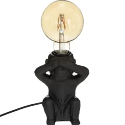 LAMPE SOCLE CERAMIQUE SINGEASS NOIR H.17CM