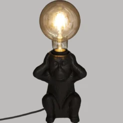 LAMPE SOCLE CERAMIQUE SINGEASS NOIR H.17CM