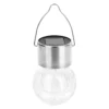 LAMPE SOLAIRE BOULE VERRE INOX 1 LED MULTICOLOR D.6CM
