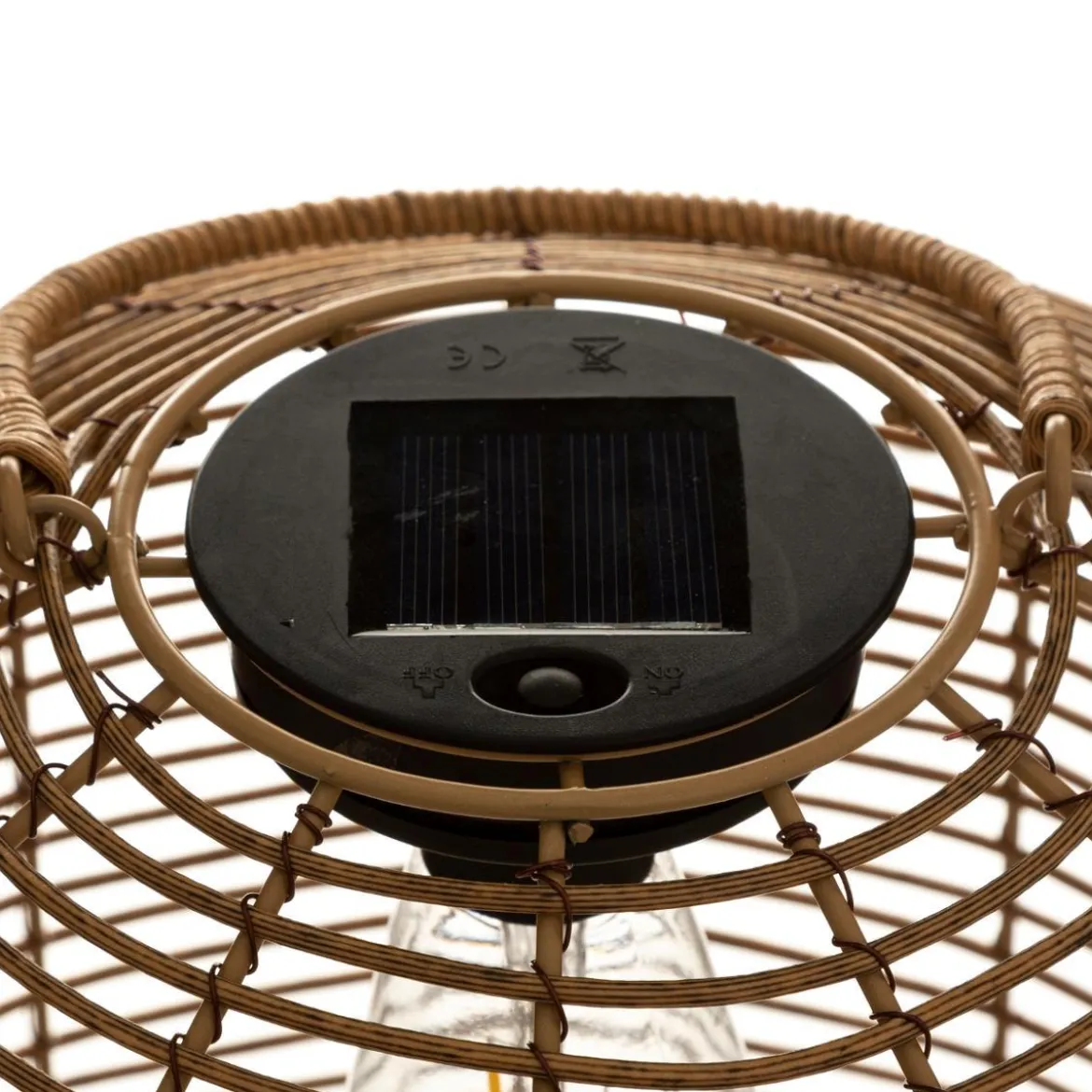 LAMPE SOLAIRE CUBA FACTORY ROTIN NATUREL H.30CM